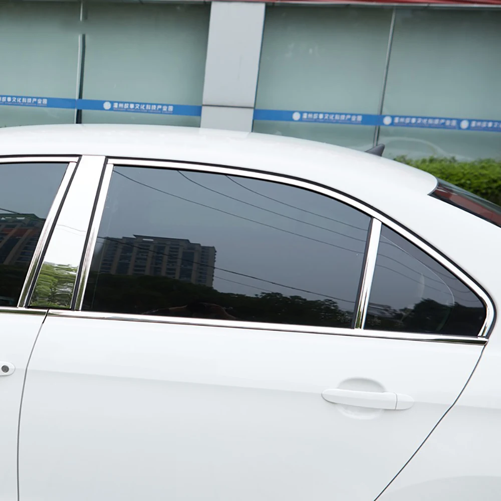 Exterior Car Mouldings For Skoda Rapid 2018 2019 2020 Stainless Steel Window Pillar Trim Cover Strips Sticker 8Pcs/Set