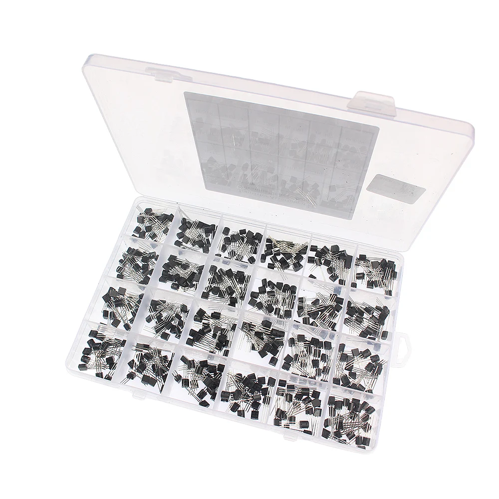 480pcs TO-92 Transistor Kit 24 Value PNP NPN BC327 BC517 BC547 BC548 BC549 BC550 BC556 BC557 BC558 BC887 S8050 S8550 S9012 S9013