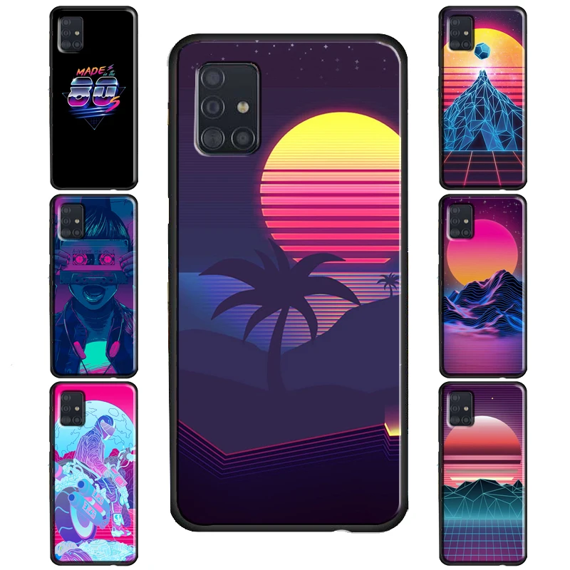 Synthwave 80's Retro Art Case For Samsung Galaxy S20 FE S22 S21 Ultra S8 S9 S10 Note 10 Plus S10e Note 20 Ultra