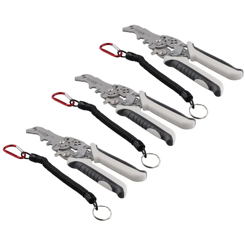 

ABKS-3Pcs Multifunctional Elbow Wire Stripping Pliers With Spring Keychain, Multifunctional Elbow Wire Stripping Pliers