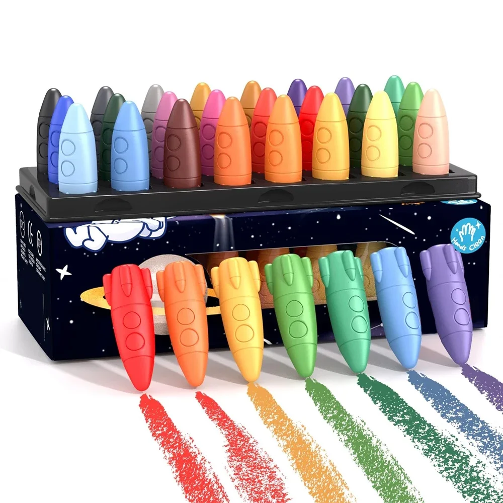 Dinosaur Crayons for Toddlers 12 Colors Non-toxic Crayon Gifts Washable for Safe Kids Coloring Gifts for Babies Children