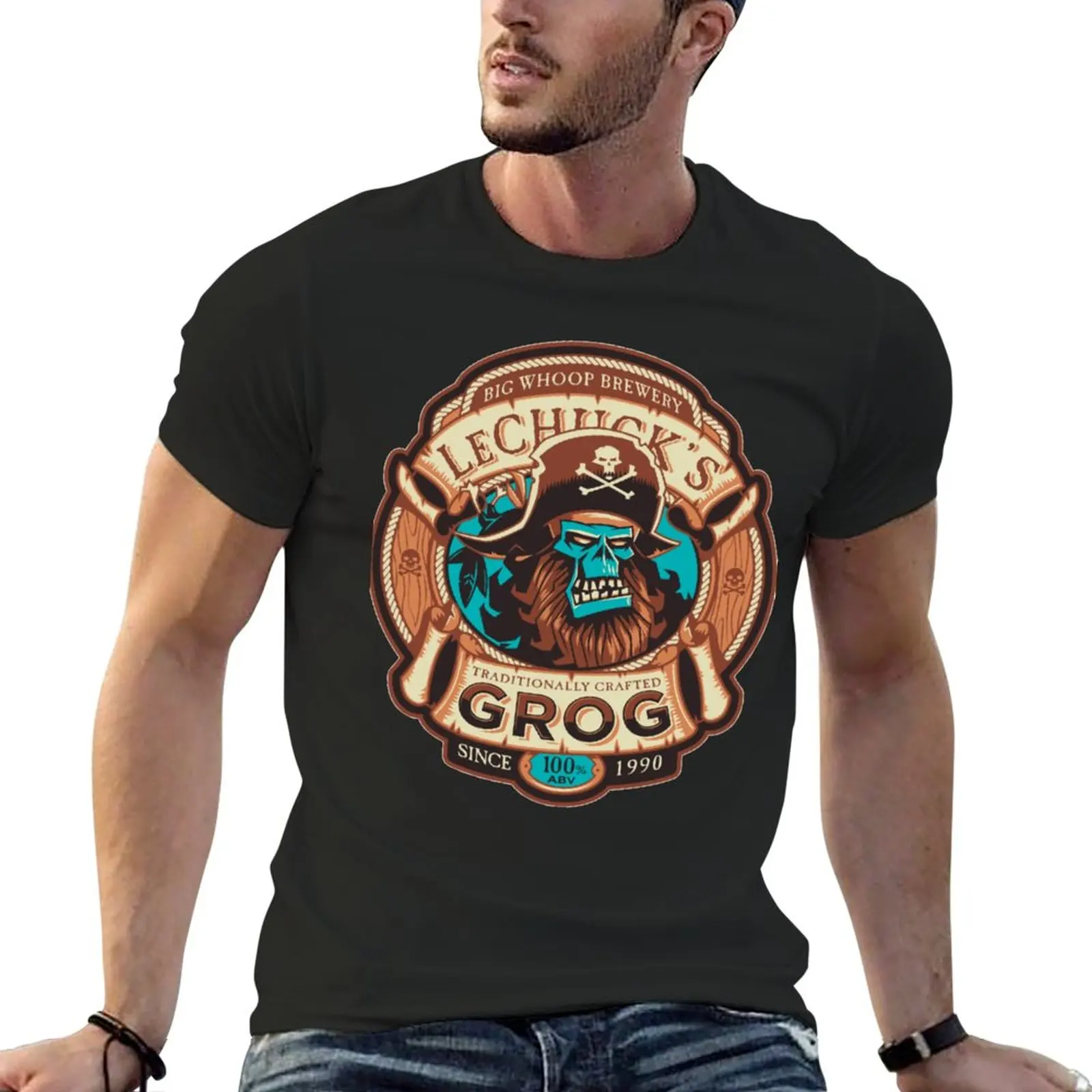 

New LeChuck's Grog Craft Beer Monkey Island T-Shirt heavyweight t shirts plus size tops funny t shirts for men
