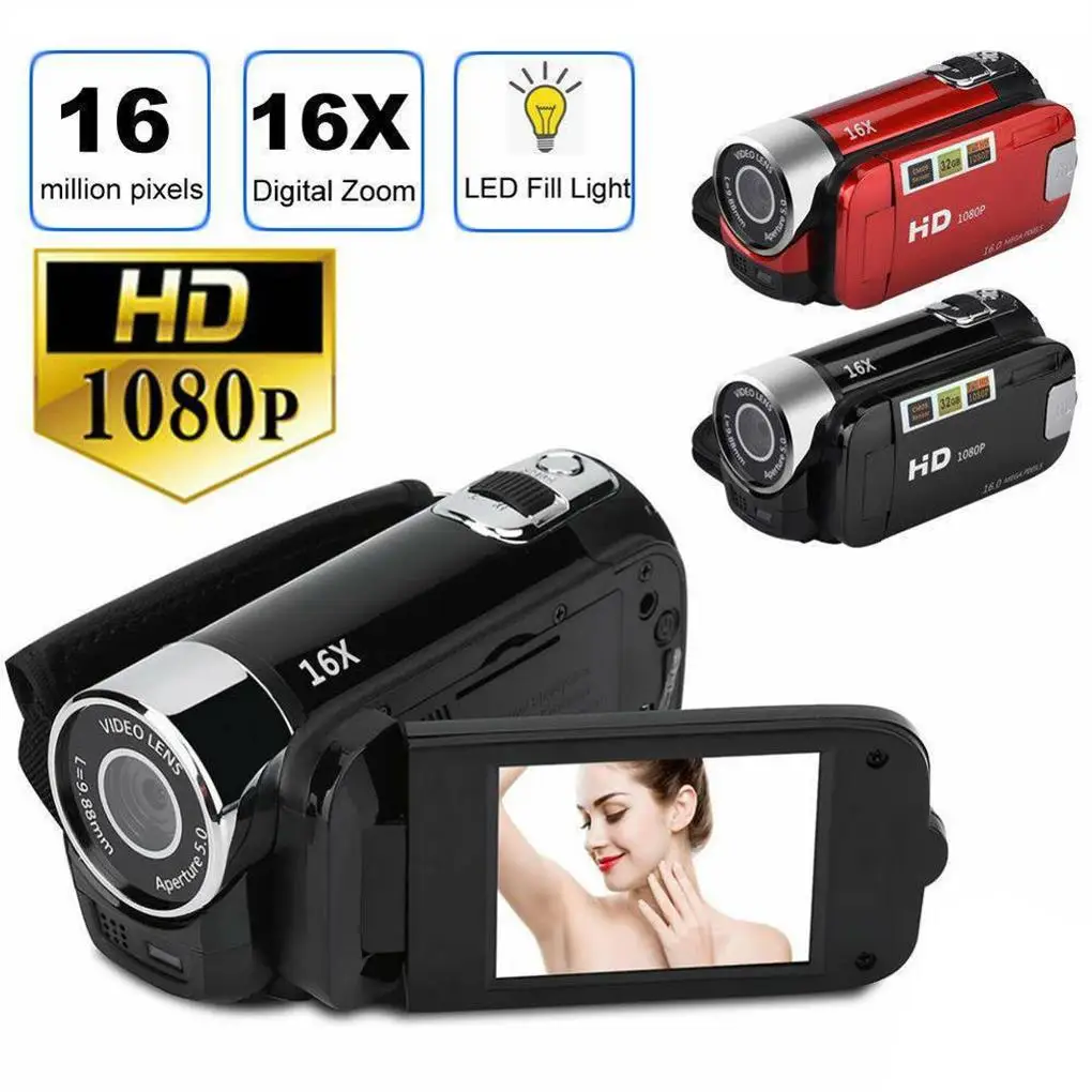 1080P Digital Camera Video Recorder Camera with LCD Screen Built In Microphone DV Camcorder with 16X Zoom Function