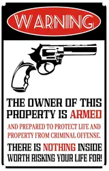No Trespassing Sign, Private Property No Trespassing Gun Signs Metal Rust Free, Reflective, Weatherproof, Outdoor Keep Out Sign