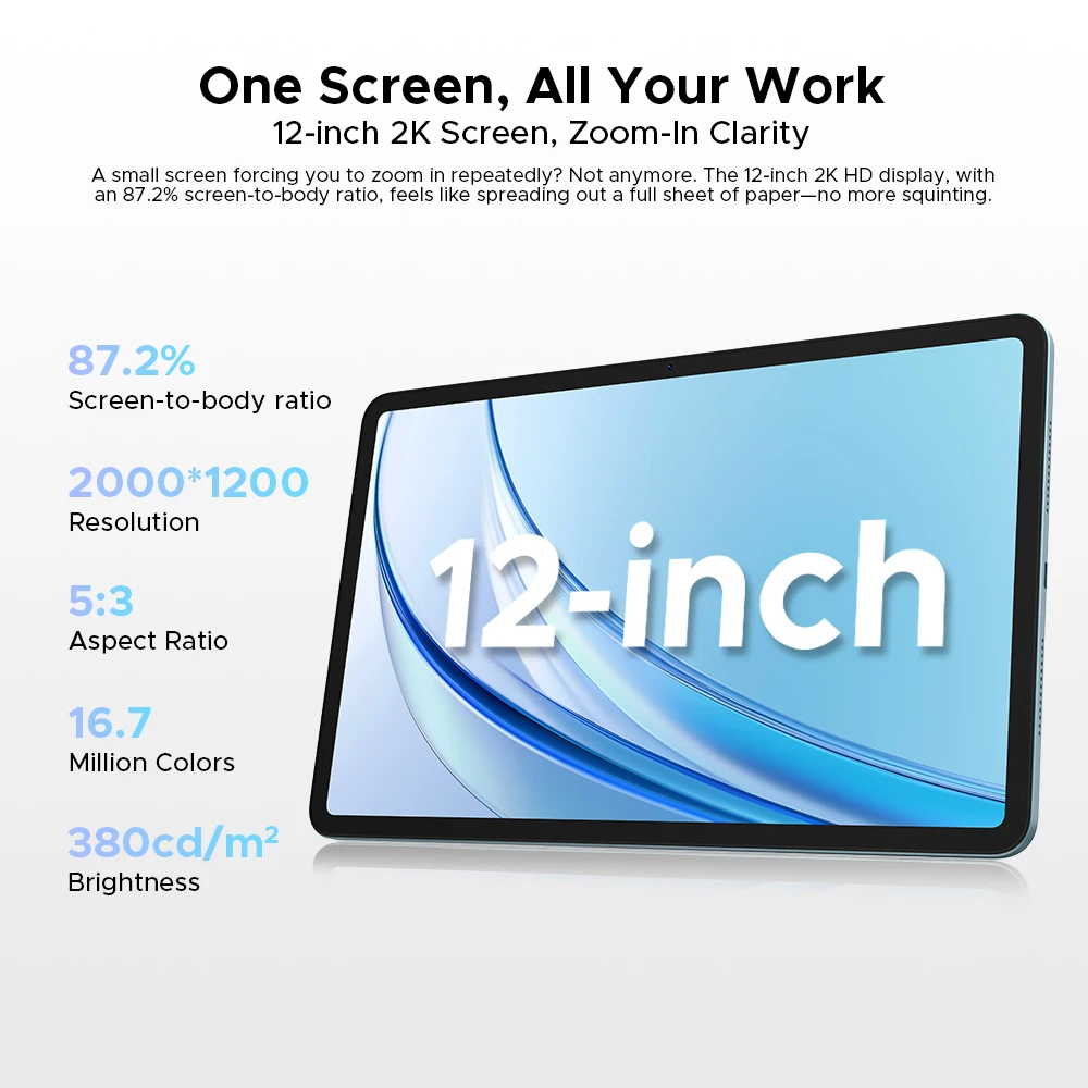 DOOGEE Tab G6 Pro 2 IN 1 Tablet Android 16 Dual Speakers 12'' 90Hz