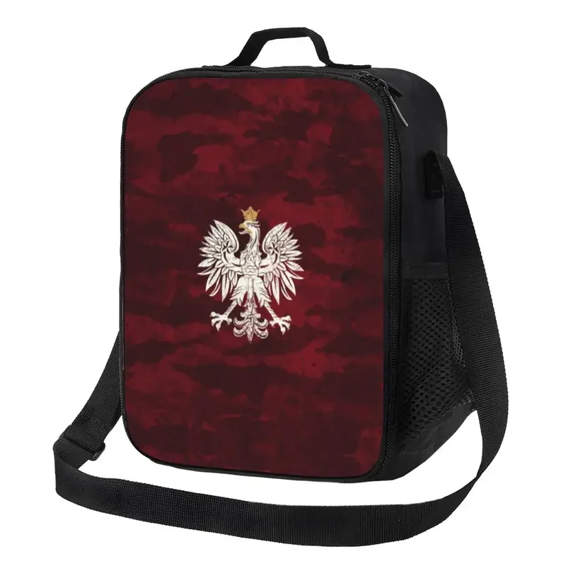 Polish vintage coat of arms portable lunch box multifunction Polska Polish eagle thermal cooler food insulated lunch bag