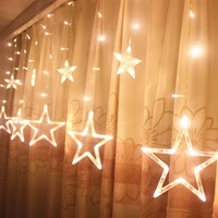 3.5M Star Curstain LED String Fairy Lights 138 LEDs Christmas Lights For Home Bedroom Window Outdoor Party Holiday Decoration 5