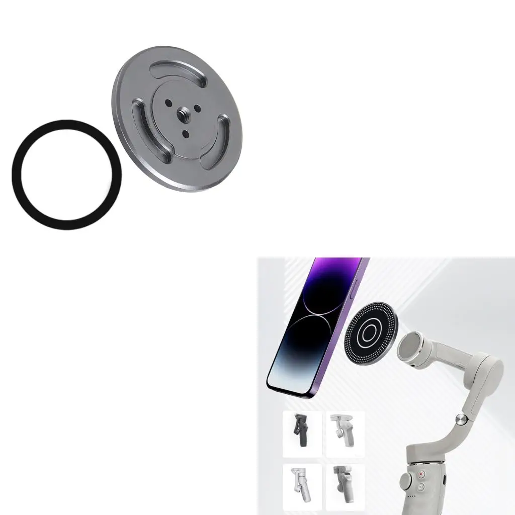 Phone Holder Base 1/4in Thread Aluminum Anti Slip Mount Base for Tripod Adapter Ball Head Gimbals Phone Stand