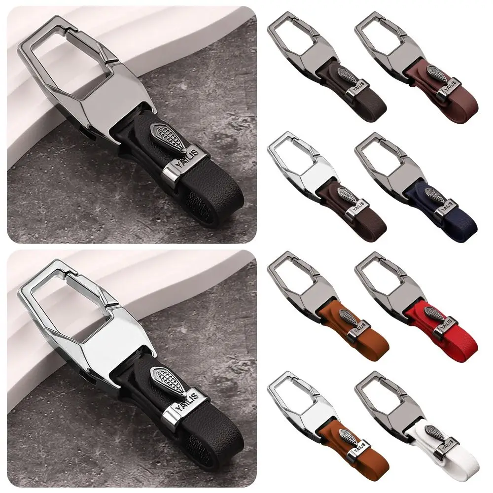 

New Anti-Lost Leather Keychain PU Leather Hanging Car Key Holder Universal Portable Keychain Pendant Car Accessories