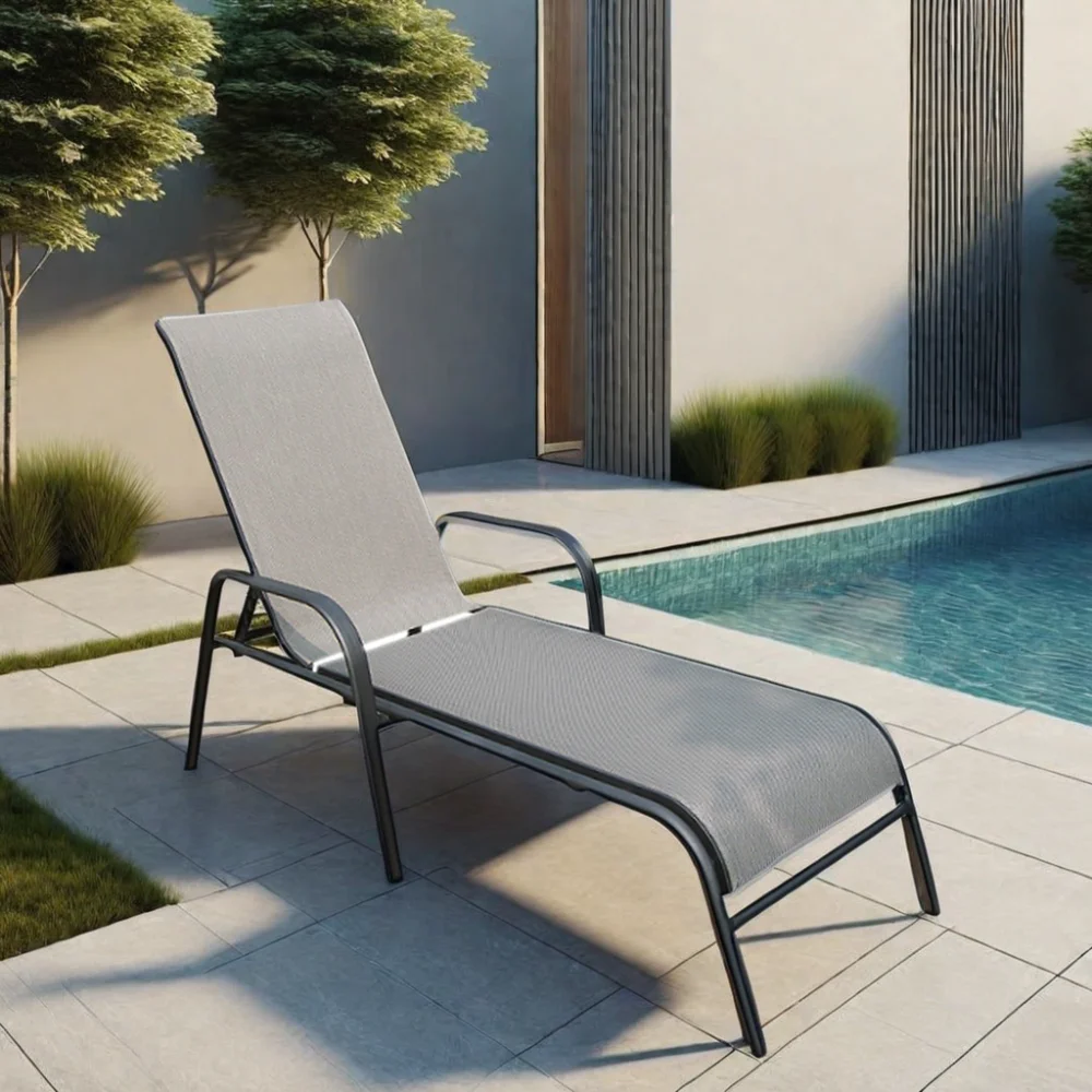

Custom Made Outdoor Leisure Steel and Iron Reclining Chair Sun Lounge Chaise Design for Living Room Balcony Park and Villa