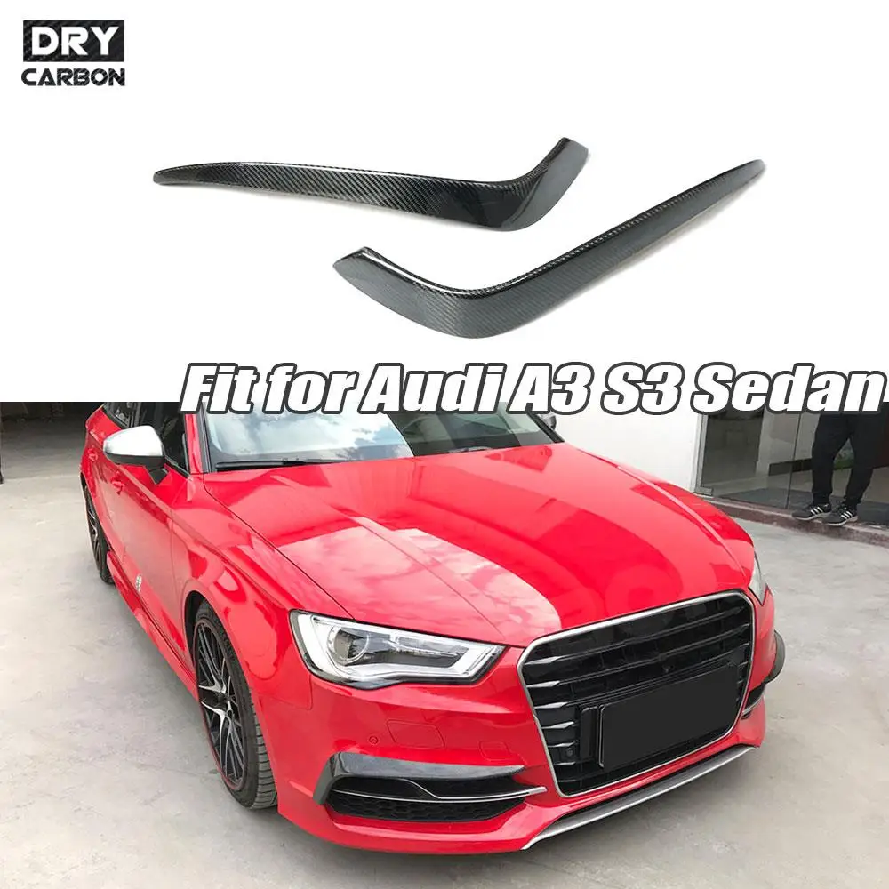 

Carbon Fiber Front Fog Light Eyebrows Cover Trims for Audi A3 S3 Sedan 2013 2014 2015 2016 not Hatchback or Sportback