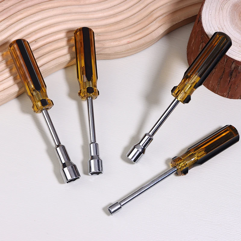 High Carbon Steel 4-14mm Hex Socket Head Handle CRV Shaft Nut Screwdriver Nut-wrench M3 M4 Screwdriver Casing Batch Hand Tools