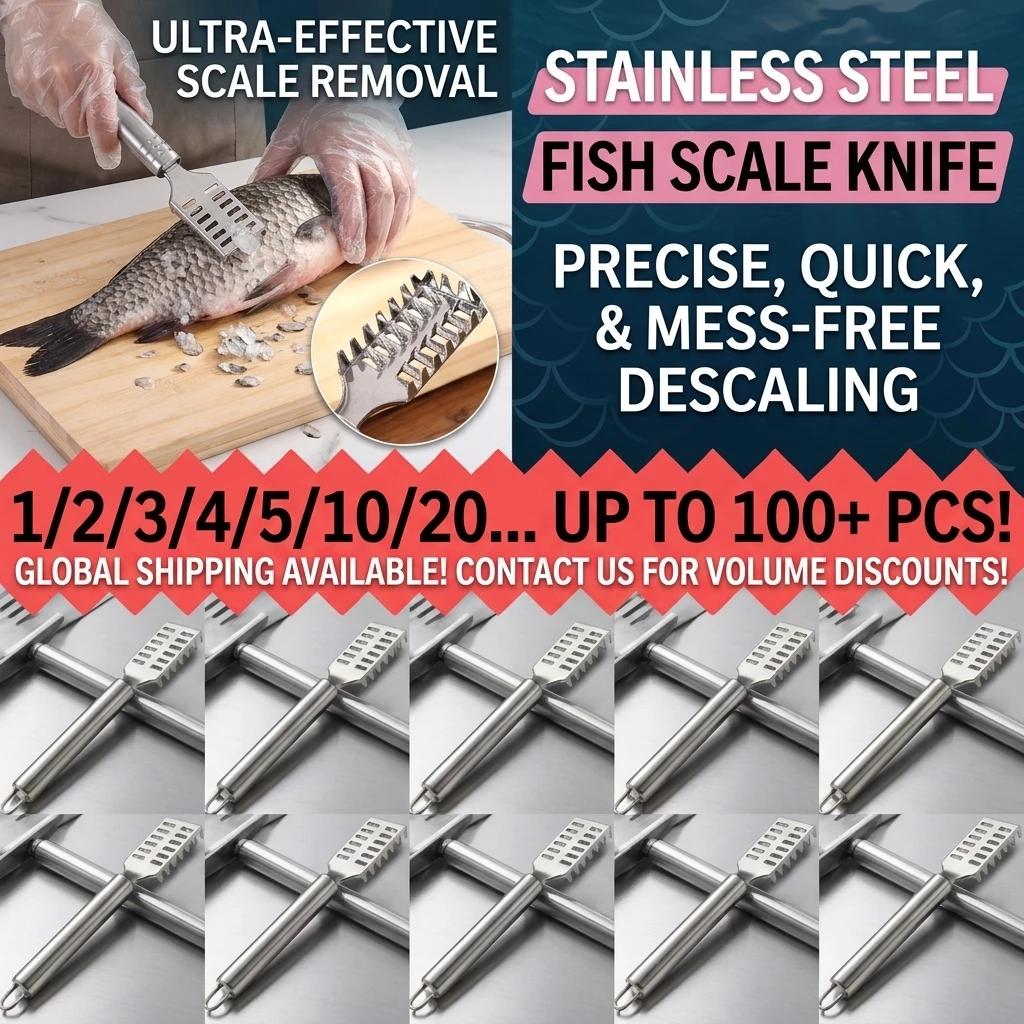 Stainless Steel Fish Scale Remover Scraper Sharp Blade Fish Skin Peeler Fish Descaling Household Cooking Tool Durable Kitchen