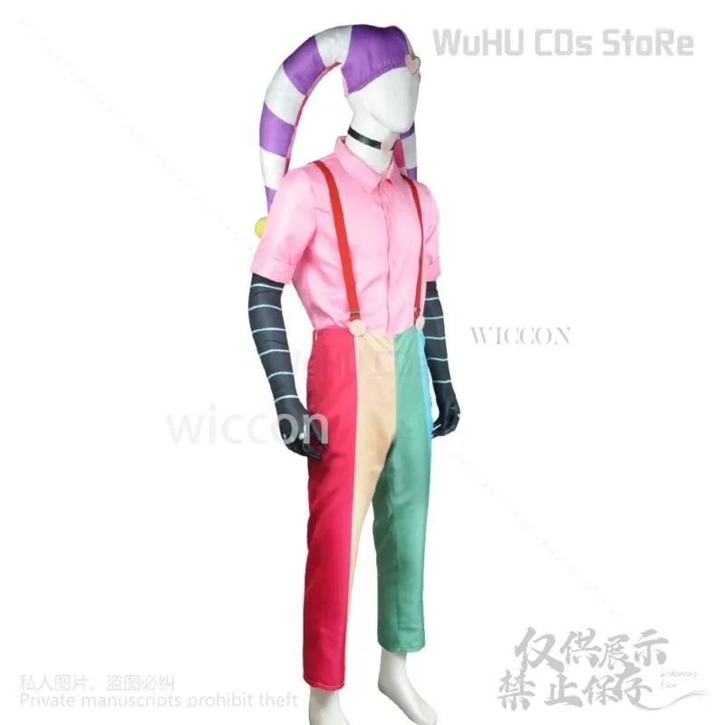 

asdh8@Anime Cartoon Helluvaa Cosplay Fizzarolli Costume Uniform Dungarees Hat Sleeping Suits Famale Male Cos Halloween Xmas Cust