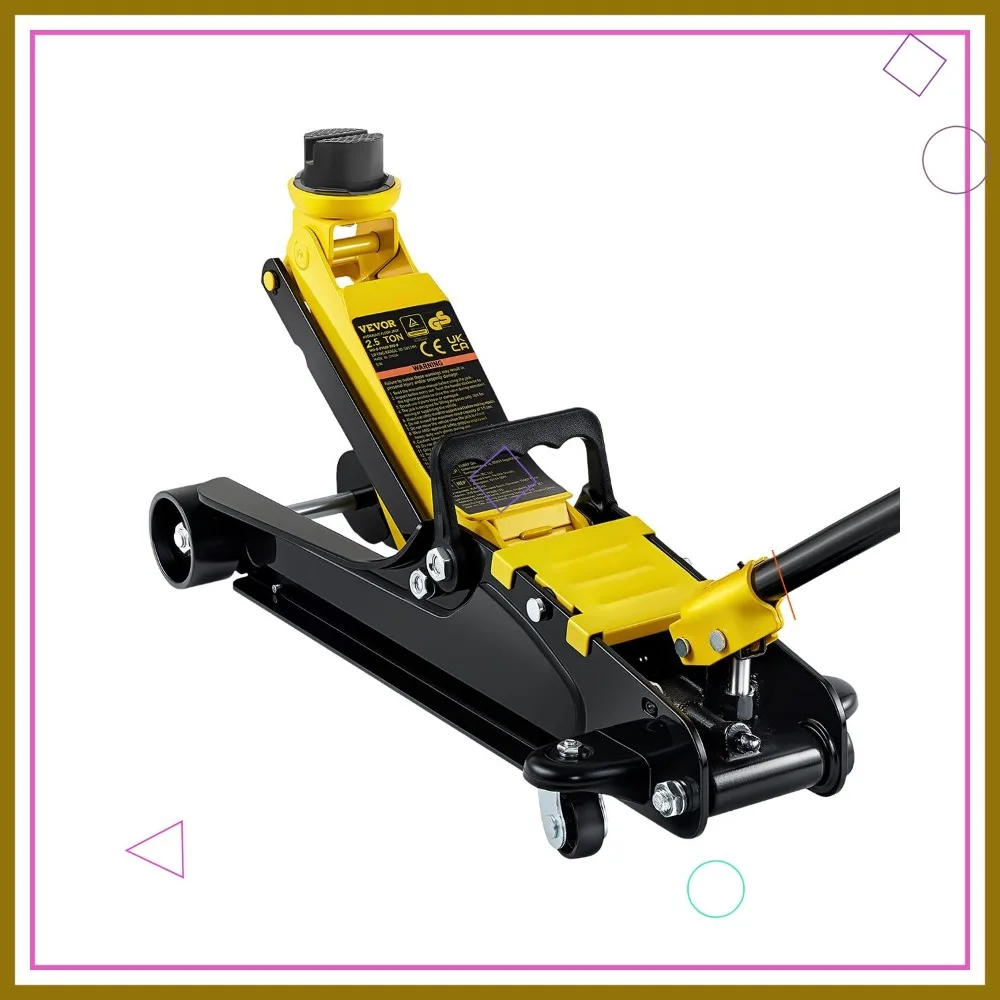 

2.5 Ton Low Profile Heavy-Duty Steel Racing Floor Jack with Single Piston Lift, Range 3.35-14.96 Inches
