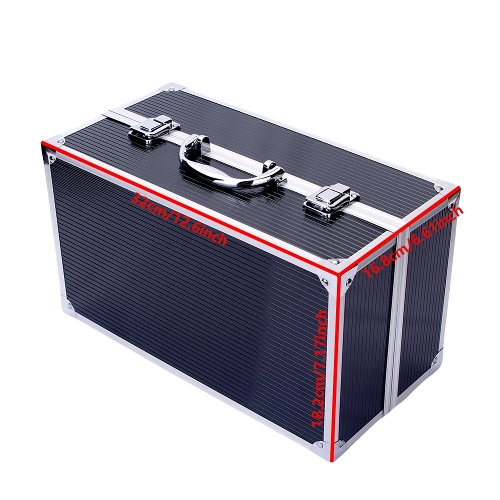 20-Slot Black Striped Watch Case Aluminum Suitcase Case Jewelry Collection Box Portable Large Capacity Watch Box Gift box