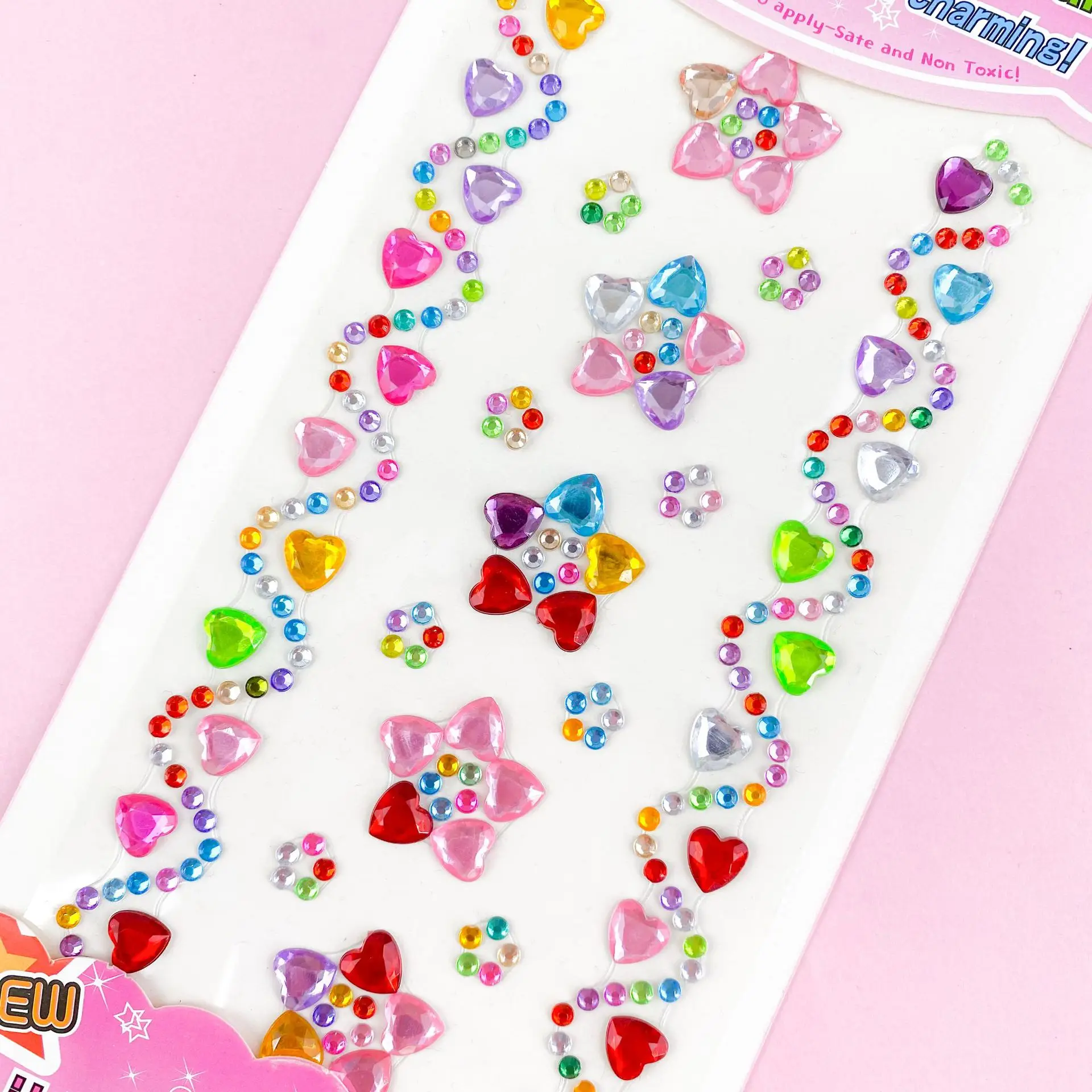 Kids 3D Diamond Sticker Acrylic Crystal Butterfly Crown Flowers DIY Stickers Creative Crafts Books Decoration Toy for Girls