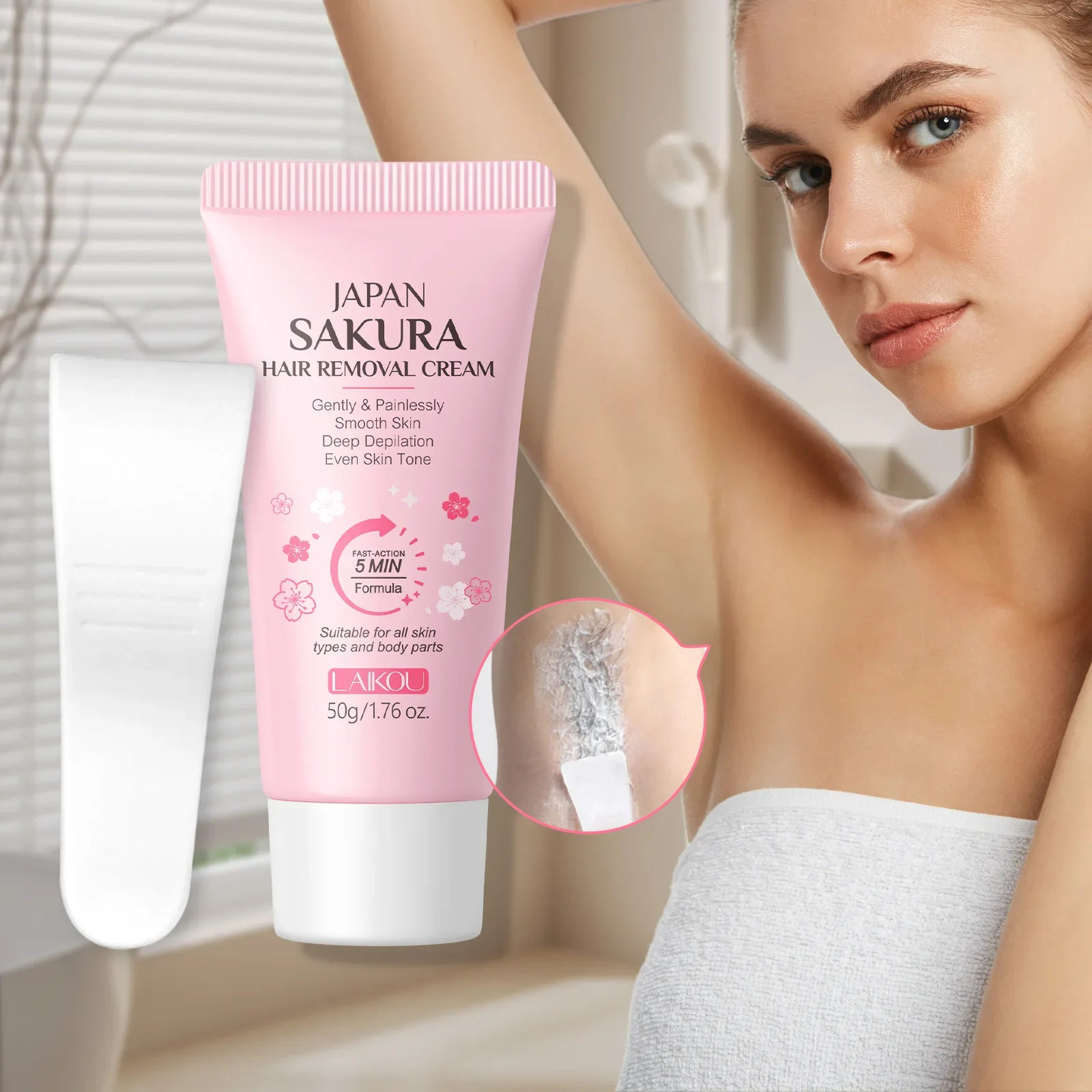 

50g Sakura Hair Removal Cream Fast Painless Hair Growth Inhibitor Arm Armpit Legs Intimate Areas Permanent Depilatory Men Woman