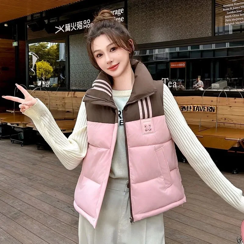 Explosions Sleeveless Jacket Ladies 2025 Autumn Winter New Down Cotton Vest Coat Women Parkas Western Fashion Waistcoat Overwear