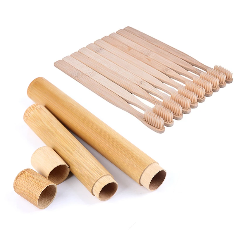 Eco Friendly Bamboo Toothbrush Soft Bristles Biodegradable Oral Care Adult Toothbrush Bamboo Handle Brush/Toothbrush Travel Case