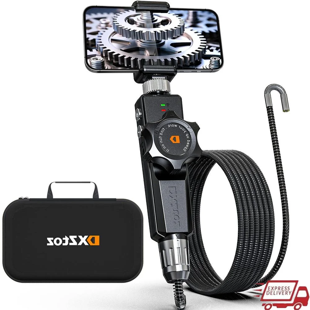 Wireless 1080P Articulating Borescope Camera 6.5mm Tiny Snake Inspection Endoscope with Accessories Smartphone Tablet Waterproof