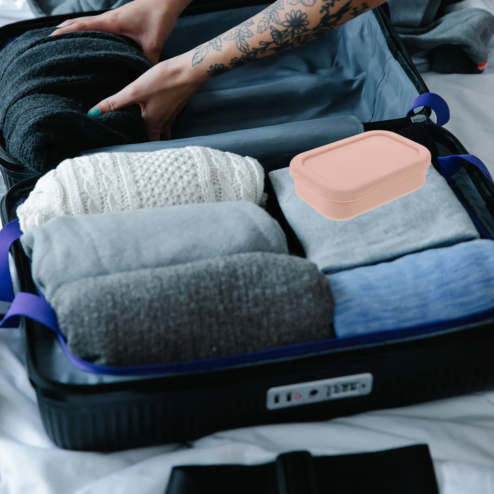 

Портативная силиконовая коробка для мыла с угловой крышкой для большого пальца, легко открывающийся держатель для мыла для путешествий, для кемпинга, пешего туризма, ванной комнаты