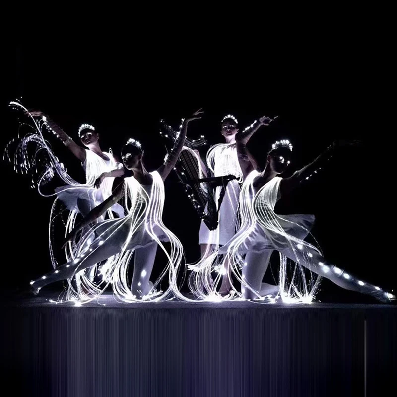 Jupe lumineuse LED avec télécommande, vêtements de danse à couleur changeante pour femmes et filles, Costume de Festival de spectacle de fête Rave, 2025