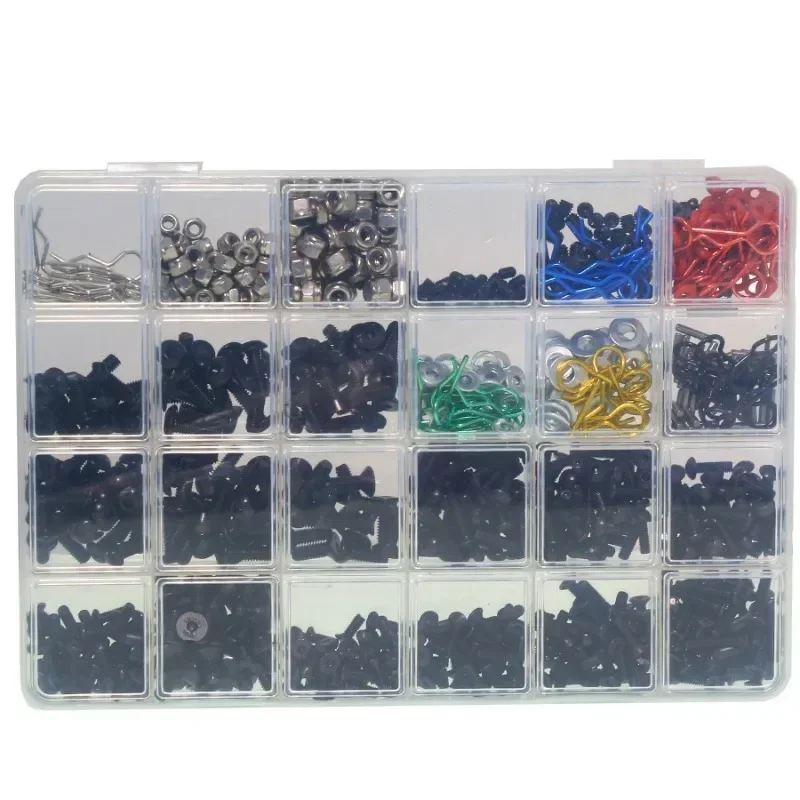 Metal Screws Box Repair Tool Kit Hexagonal M3M4 Screw Kits for Trxs HPI Arrma SCX10 HSP RC Car Crawler