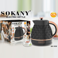 1 Sokany Plug 1.7L Household Hot Water Kettle With 2000W High Power, 6-8 Minutes Of Rapid Heating, Low Noise,Anti Scalding