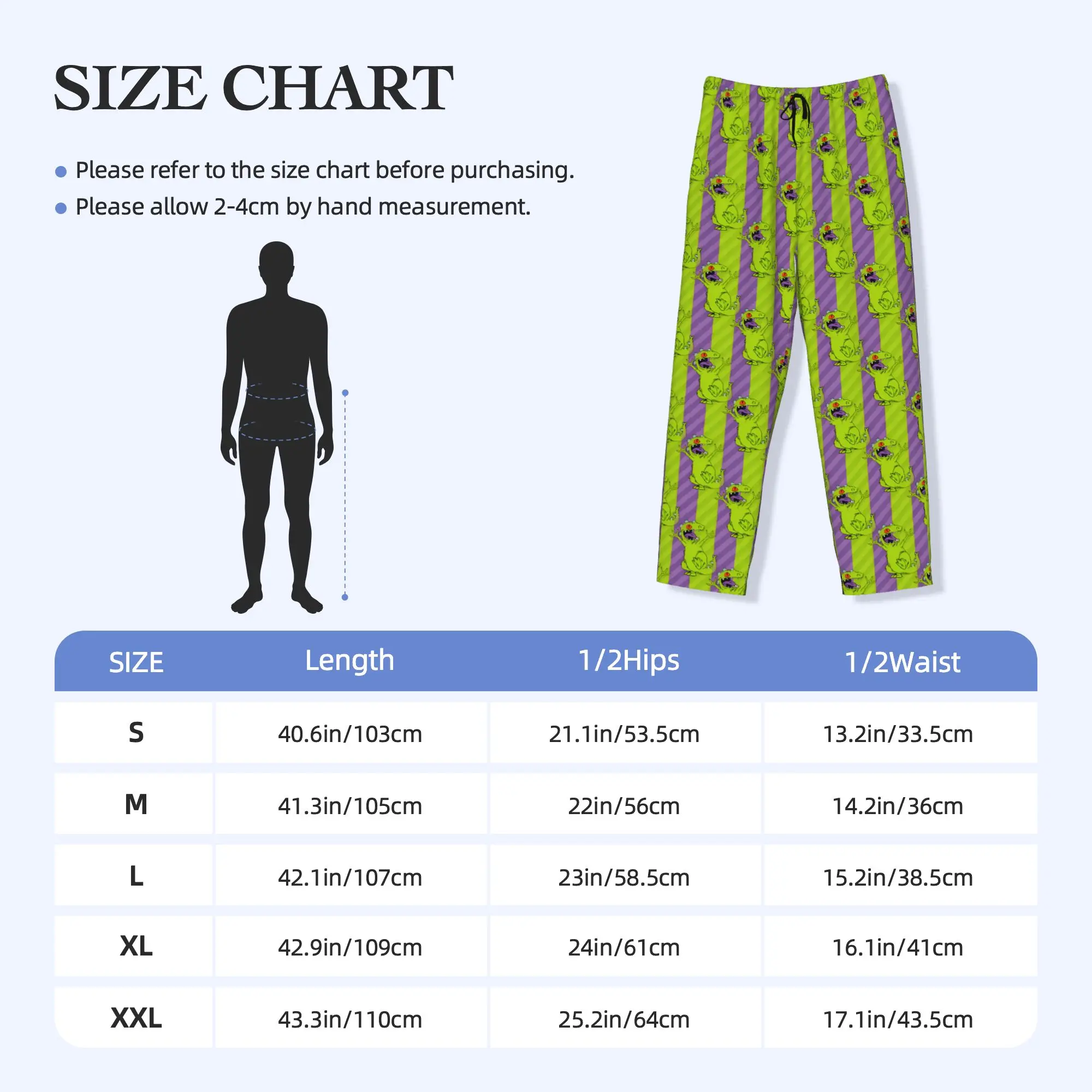 Custom Printed Men R-Rugrats  Cartoon Go Wild Pajama Pants  Sleepwear Sleep Lounge Bottoms with Pockets view 5