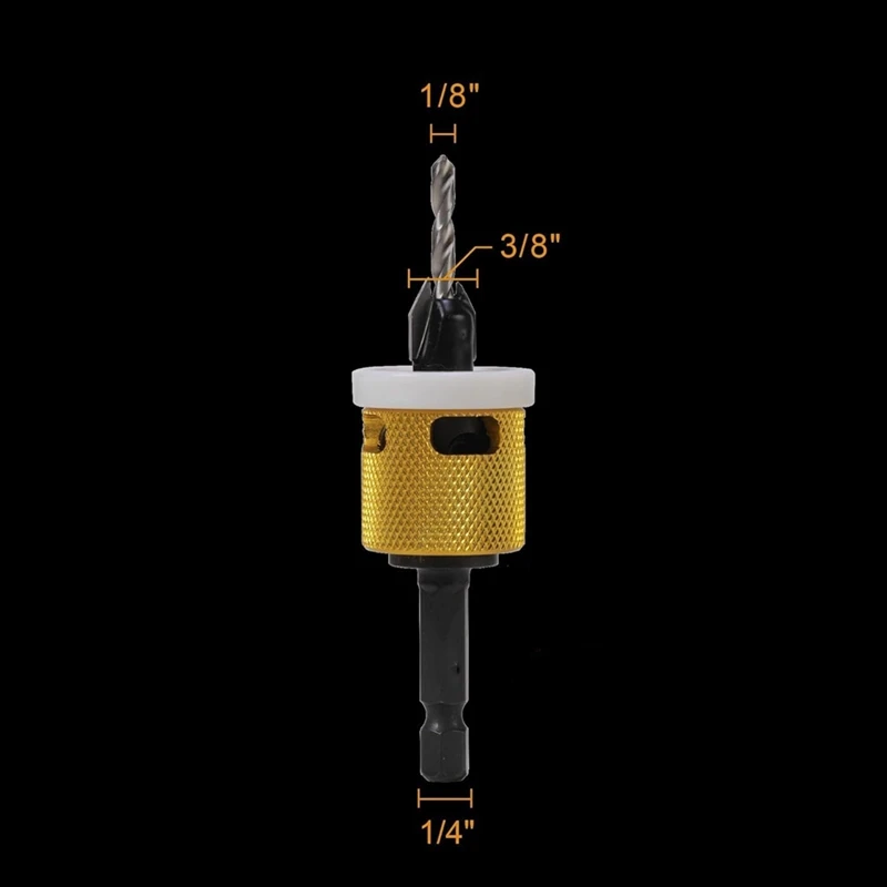 1/8X3/8Inch Carbide Tipped Countersink Drill Bits With Low Friction Depth Stop,1/4Inch Hex Shank Countersink Drill