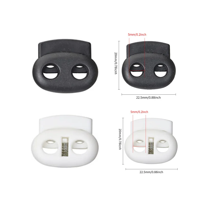 

6pcs Plastic Cord Lock Stopper Toggle Clip Block Retainer for Drawstring Elastic Lanyard Paracord Rope Garment Bag Accessories