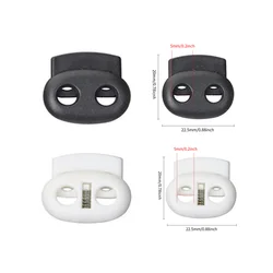 6pcs Plastic Cord Lock Stopper Toggle Clip Block Retainer for Drawstring Elastic Lanyard Paracord Rope Garment Bag Accessories