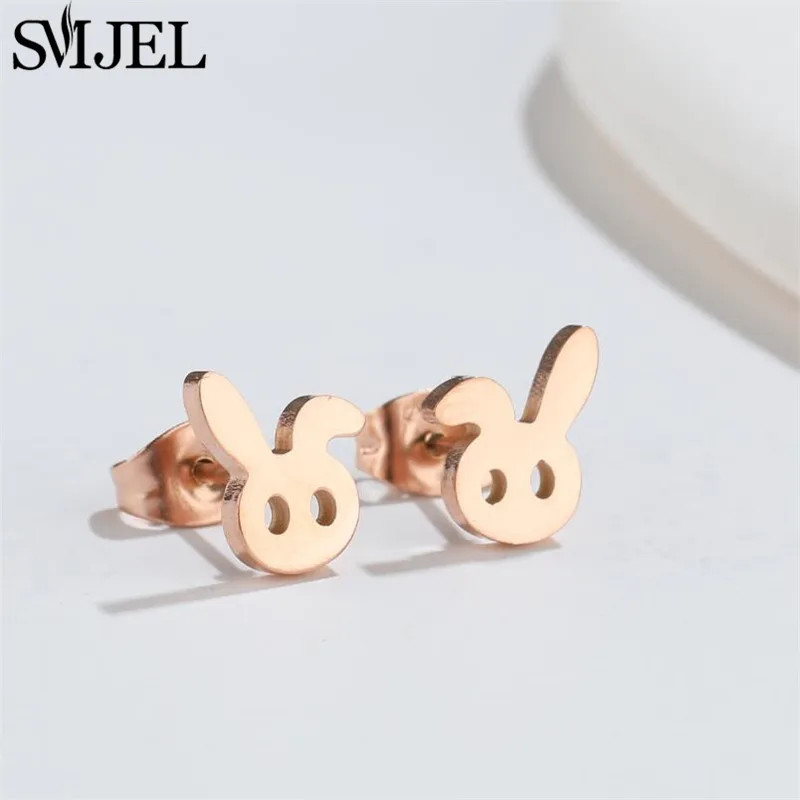 Minimalist Stainless Steel Earrings for Women Fashion 2025 Jewelry Cute Rabbit Squirrel Lion Earings Small Owl Earring Studs