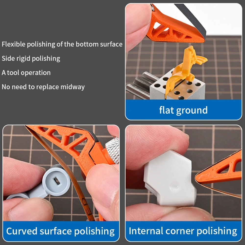 Hobby Model Craft Tool Curved Surface Sander Polisher Adjustable Angle Model Sand Hand-Holder Sanding Board for for Model DIY