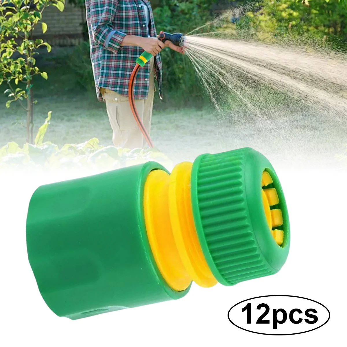 

12 Pcs 1/2 " Hose Joint Garden Tap Water Hose Pipe Connector Quick Coupling Connector For Garden Irrigation Plastic Car Wash