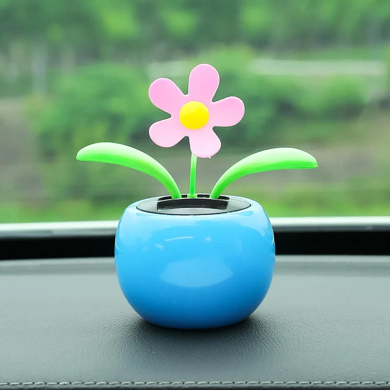 

Car Ornament Creative Cute Solar Shaking Head Sunflower Car Center Console Decoration Ornament