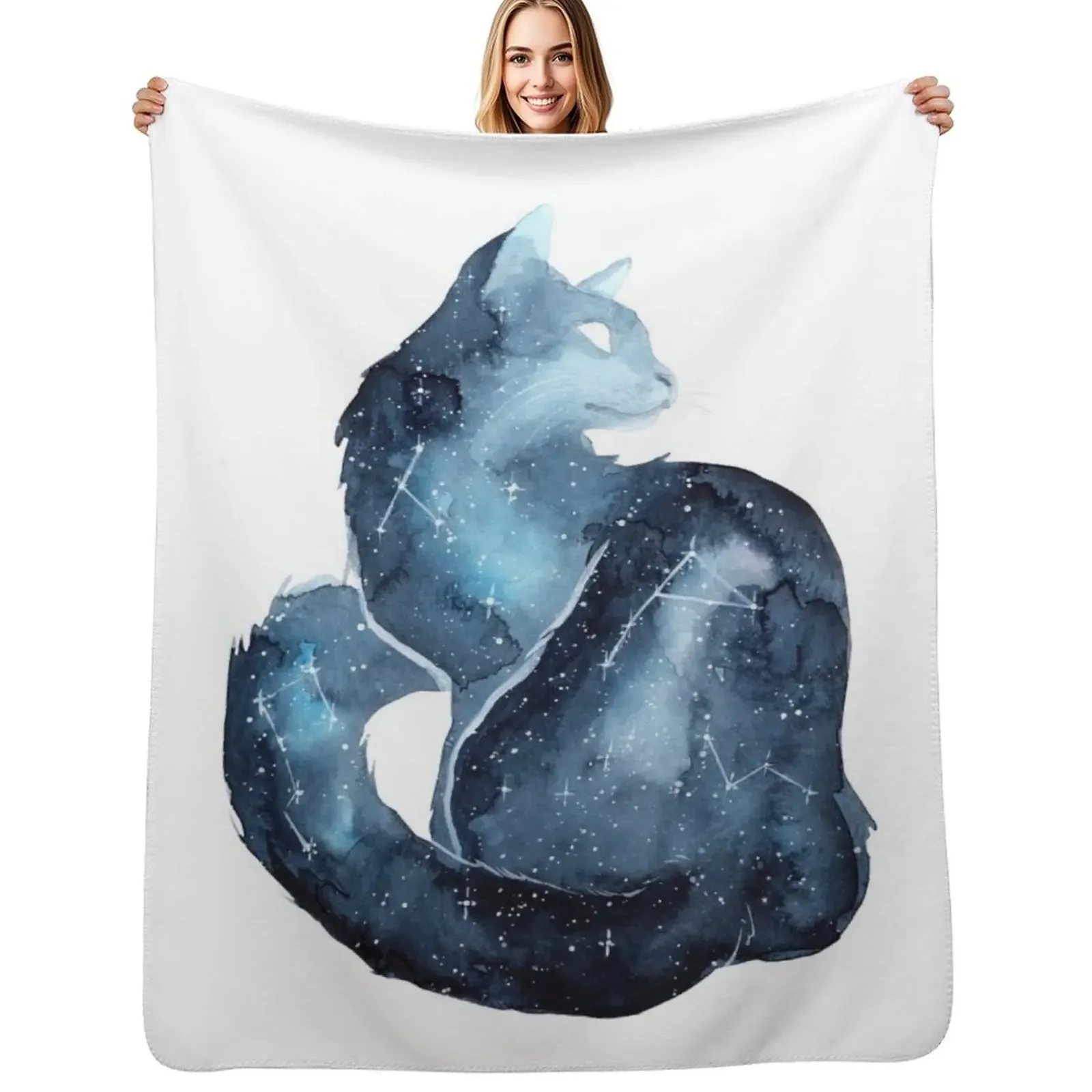 

Galaxy Cat Throw Blanket Decorative Throw warm for winter Bed linens Blanket