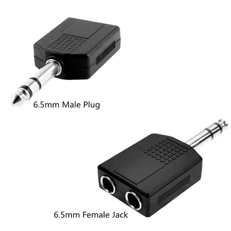 5/20/100PCS 6.35mm 1/4 inch Male to Dual 6.35mm Female Jack Plug Adapter Y Cable Splitter for Stereo Audio Guitar Microphone