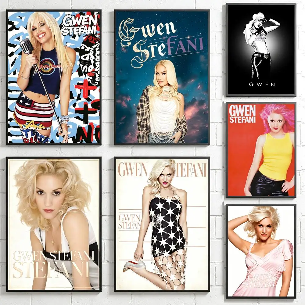 music Gwen Stefani Poster HD Poster Retro Industrial Style Suitable for Living Room Bar Corridor and Gift Giving