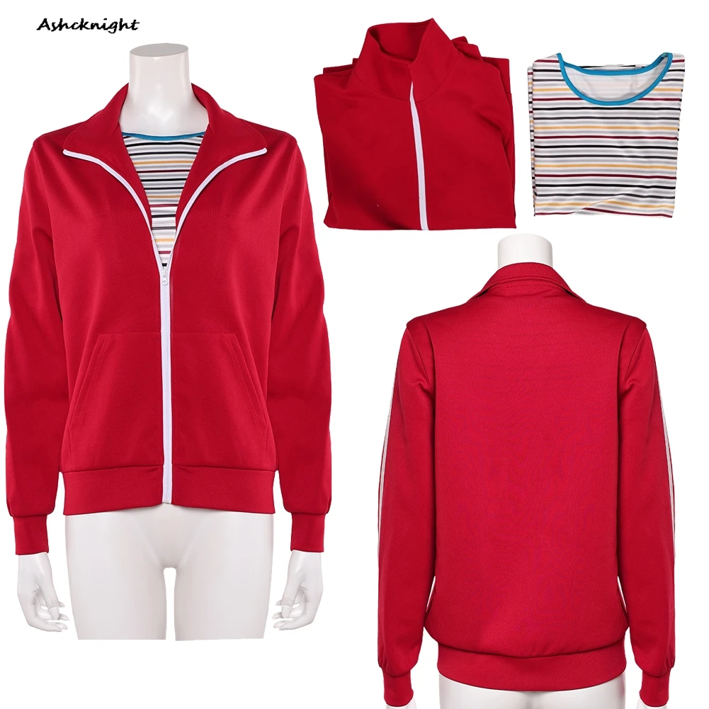 تلفزيون ST 5 ماكس تأثيري مايفيلد معطف أحمر شريط ملابس علوية النساء حفلة تمويه هالوين زي كرنفال لعب الأدوار وتتسابق الدعاوى