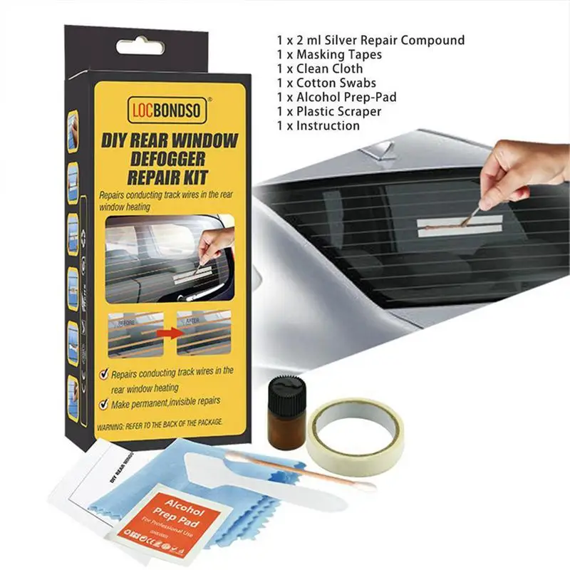 

Car DIY Quick Repair Car Rear Window Defogger Repair Kit Scratched Window Glass Fix Broken Defroster Heater Grid Lines