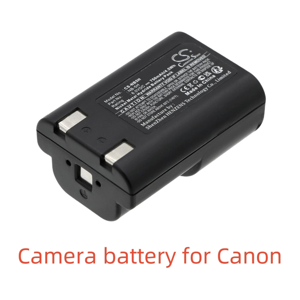 CS Ni-MH Camera battery for Canon,6.0V,750mAh,PowerShot 600 PowerShot A5 Zoom,NB-5H