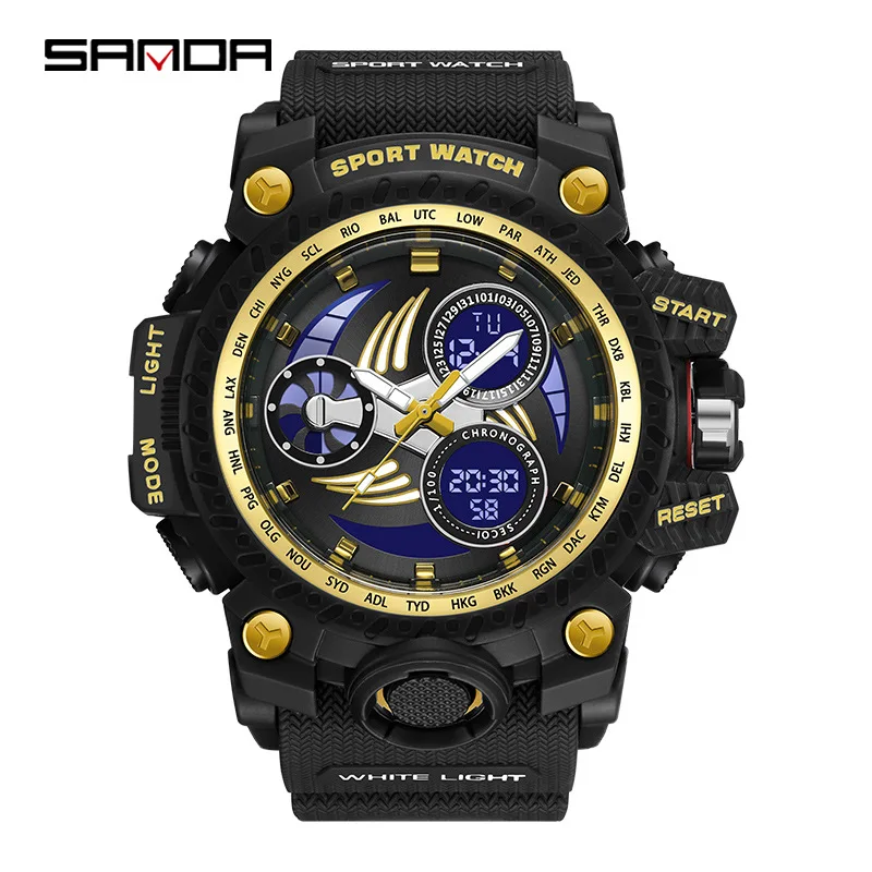 

SANDA 3155 2023 G Style New Men's Watches 50M Waterproof Shock Sports Military Quartz Watch For Male Digital Wristwatch Clock