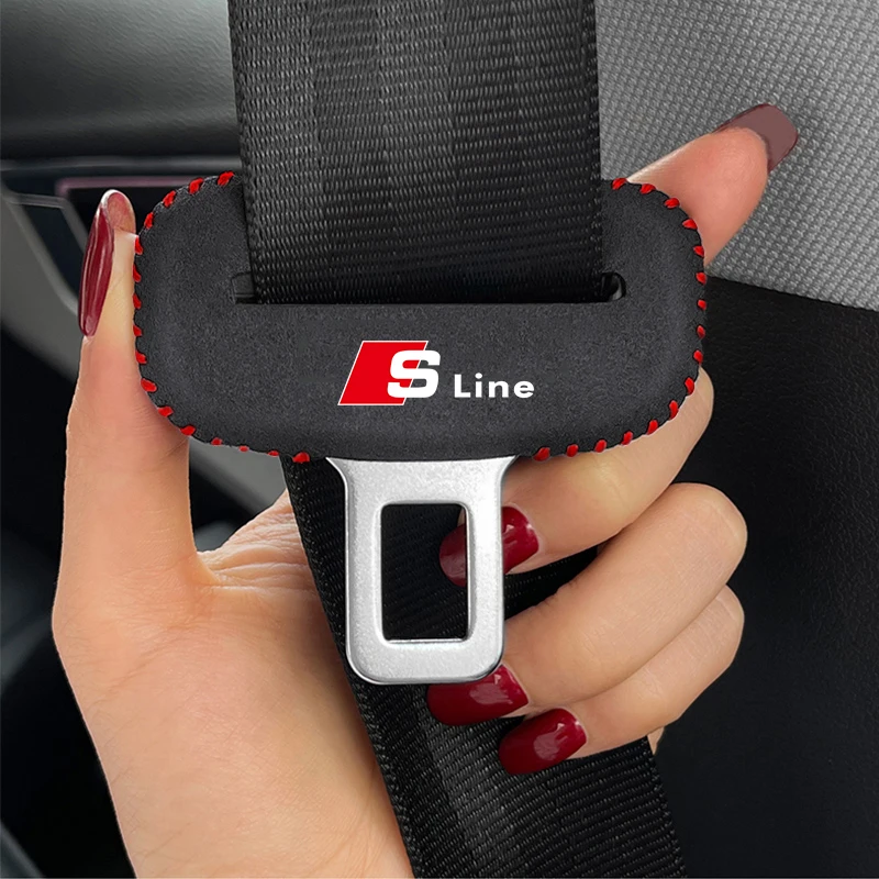 Car Logo Seat Safety Belt Buckle Cover Interior Accessories For Audi Sline S6 S7 SQ5 SQ7 A1 A3 A4 A5 A6 A7 A8L Q3 Q4 Q5 Q6 Q7 Q8