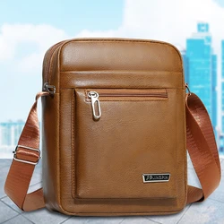 Men's Crossbody Bag Vintage Fashion Casual PU Business Large Capacity Handbag Practical And Durable Male's Shoulder Bags