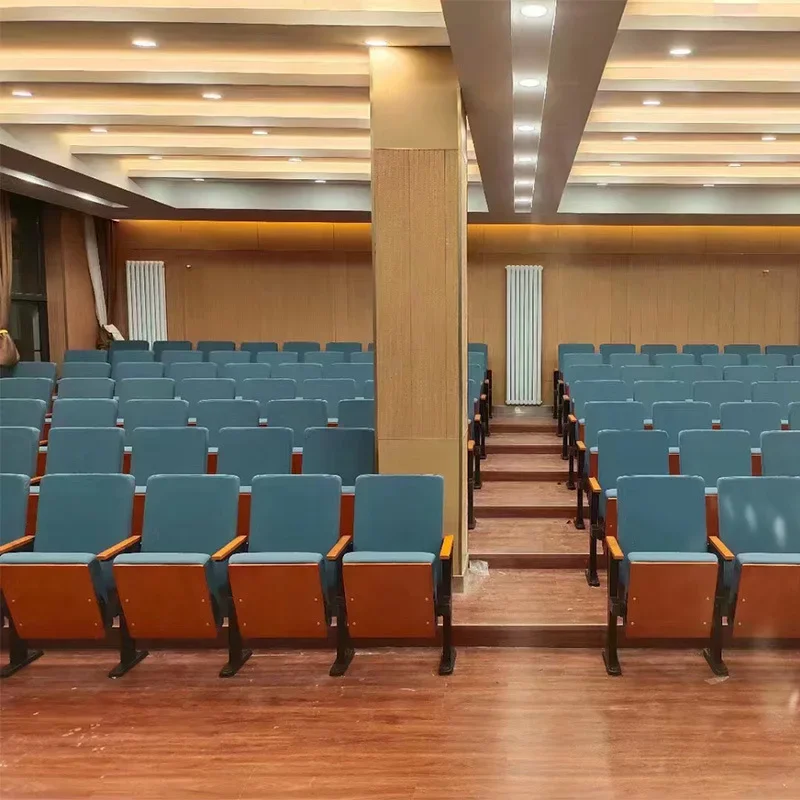 Escada de sala de aula sala de conferências multimídia sala de aula cadeira de fileira pública de metal cadeira de auditório de cinema