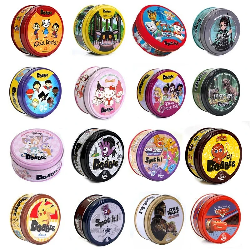 Spot es Dobble Karte Doppel Juego Pikachu Freunde DC Disney Pixar Pfote Patrouille Party Camping Brettspiel Anime interaktive Kinder geschenke