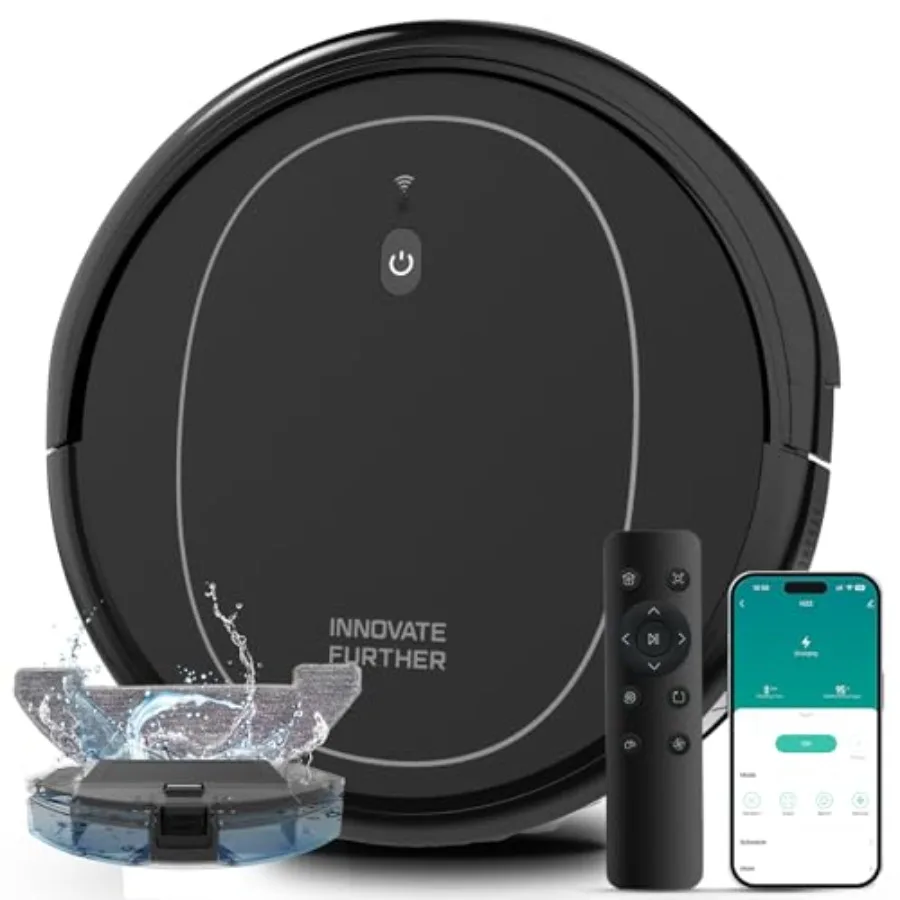 Robot Aspirapolvere e Lavapavimenti 3 in 1 con Aspirazione da 4000Pa, WiFi/App/Alexa, Spazzola Centrale e Programmazione Intelligente