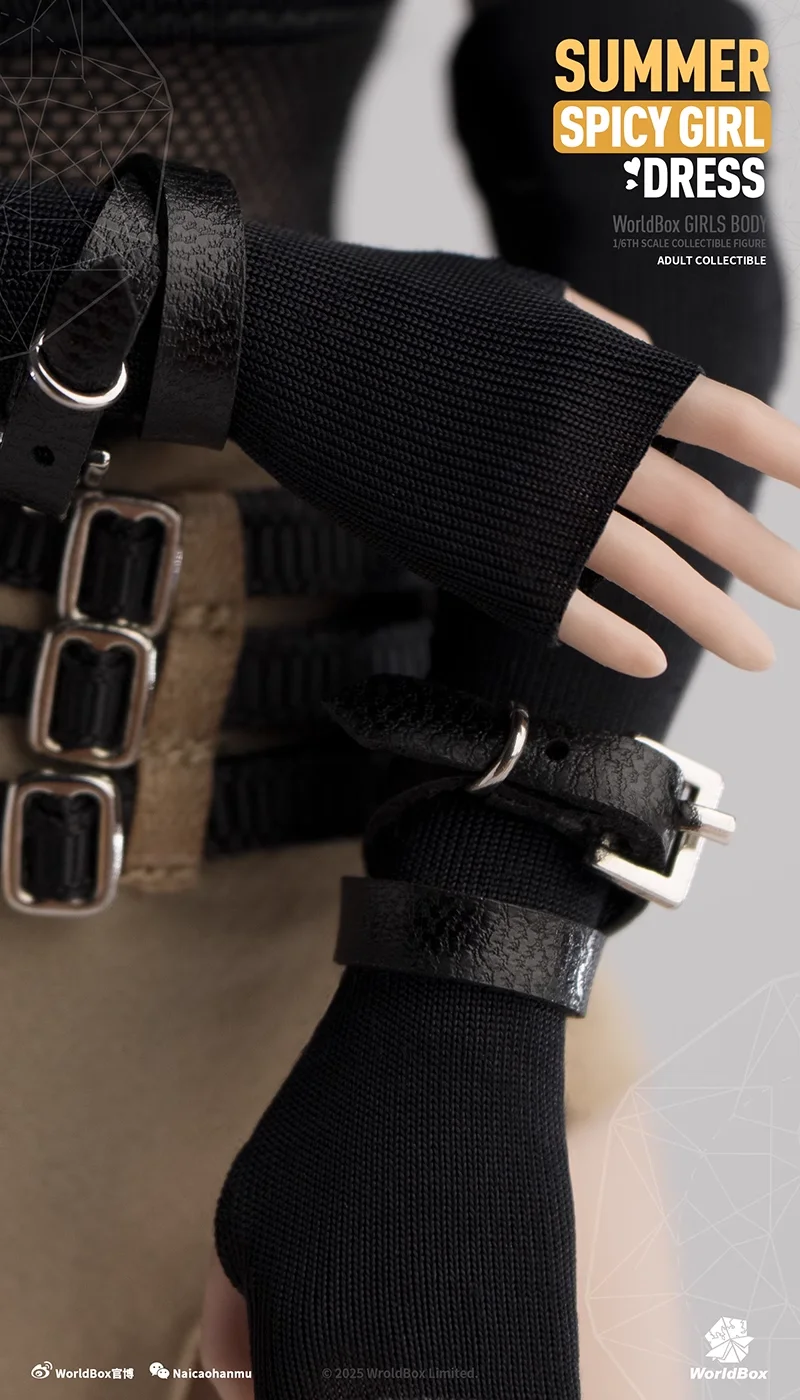 Worldbox 1/6 مقياس CA012 شبكة شق تنورة منخفضة الخصر الجوارب الملابس التمهيد نموذج صالح 12 ''أنثى الجندي عمل الشكل الجسم الدمى لعبة #5